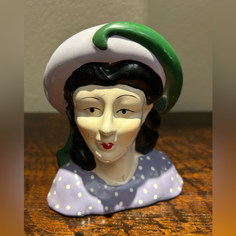 4 Vintage Antique Lady Porcelain Figurine Busts - Picture 5 of 9